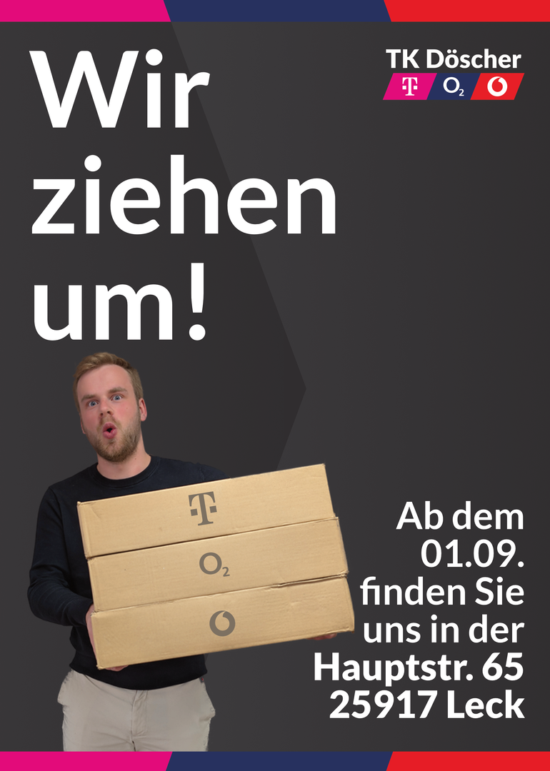 Hinweisflyer für Filialumzug